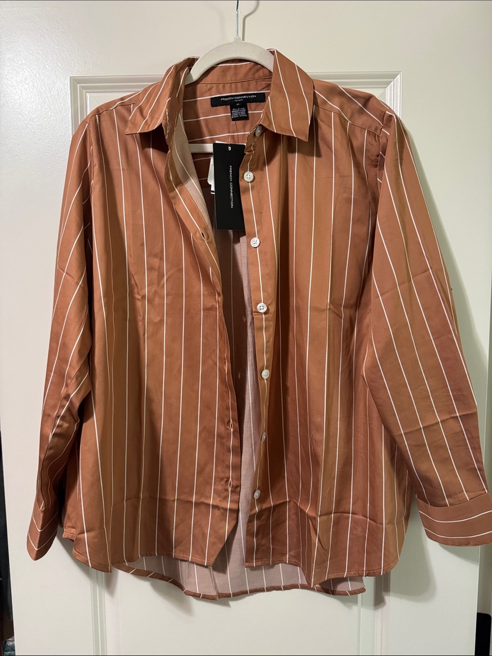 NEW French Connection Striped Button-Down Shirt